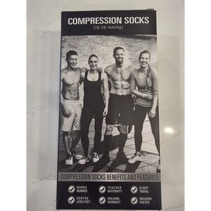 Compression Socks, Unisex White Size Large / Extra Large 15-20 MmHg